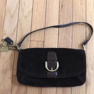 Small suede shoulder Coach bag!